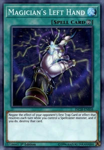 Yu-Gi-Oh! Magician's Left Hand 1st Ed. INCH-DE058 Super Rare NM/LP x1 - Bild 1 von 2