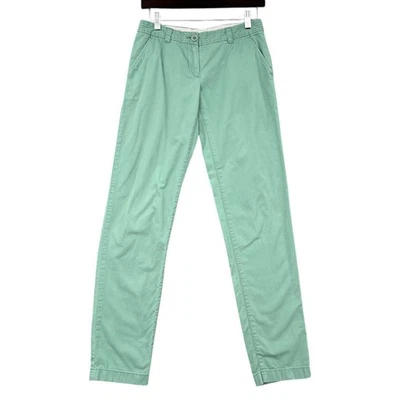 Pantalones chinos Vineyard Vines verde pierna recta cierre botón cinturón trabillas talla 0 Foto 1 de 4