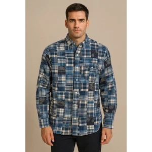 Camisa Bandana Ralph Lauren Indigo Patchwork Cuadros Mangas Largas - Mediana - Imagen 1 de 11