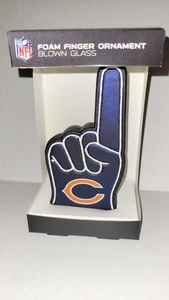 Chicago Bears Schaumstoff Finger Ornament NFL mundgeblasenes Glas Sammlerstück - Bild 1 von 4