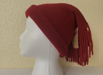 Liz Claiborne CALIENTE Mujer CONVERTIBLE Bufanda Gorro ROJO OSCURO Acrílico 28" NUEVO Foto 1 de 4