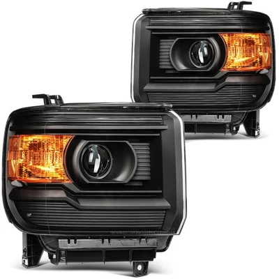 Conjunto de faros LED para GMC Sierra 1500 2500HD 3500HD 2015 2016-2019 par Foto 1 de 4