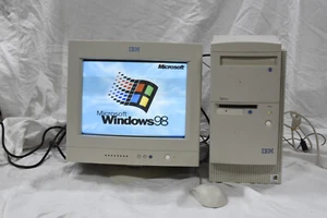 IBM Aptiva 100 2199 AMD K6-2/450/60MB/4GB Win98 Desktop Computer&Monitor Vintage - Picture 1 of 24