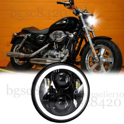 5.75" LED Headlight For Harley Davidson Sportster 84 XL 1200 883 XL1200C XL1200X - Image 1 of 4