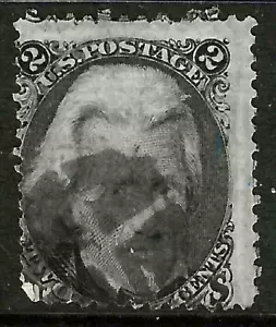 SC #73 Blackjack TEIL 3 BRIEFMARKEN Misperf EFO Füller 2 Cent Jackson 1861-62 US52F65 - Bild 1 von 2