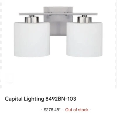 Capital Lighting 8492BN-103 Steele 2 luces 15" de ancho tocador de baño luz níquel Foto 1 de 4