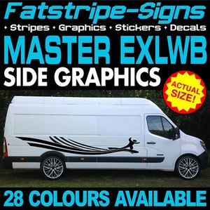 para adaptarse RENAULT MASTER EXLWB L4 PEGATINAS GRÁFICAS RAYAS CALCOMANÍAS CÁMPER FURGONETA - Imagen 1 de 2