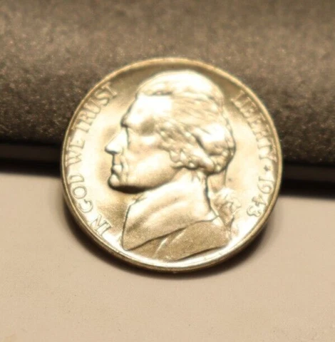 1943 P US Jefferson War Nickel 5c Nice Unc Cover