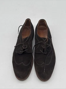 Massimo Dutti Mens Brogue Shoes Size US 12, 45 Brown Suede Comfort Light Lace Up - Picture 1 of 5
