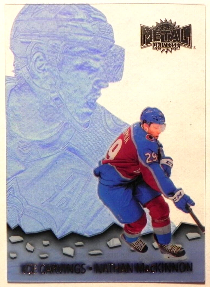 2021-22 21/22 Skybox Metal Universe Ice Carvings IC-5 Nathan MacKinnon Avalanche - Image 1 of 2