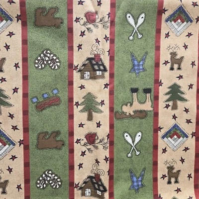 Whole Country Caboodle Northwoods Collection Fabric Bears Cabin Quilt BTY  - Image 1 of 4