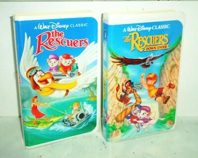 Disney Black Diamond The Classics Clamshell VHS Rescuers & Rescuers Down Under - Image 1 of 3