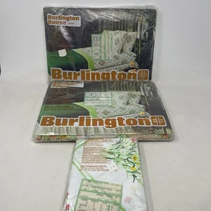 NOS Vintage Burlington House Full Sheet Set And Pillow Case 1970s Mid Century - Picture 1 of 6