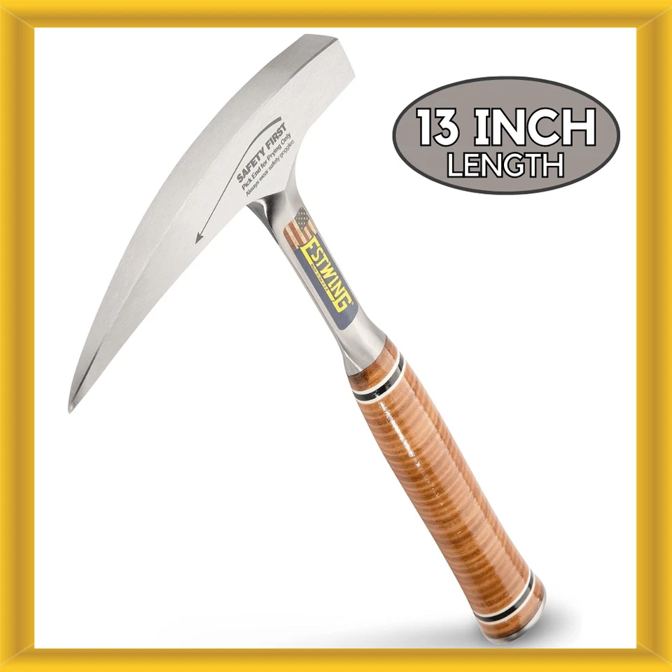 Estwing Rock Pick 22 Oz Geological Hammer With Pointed Tip & Leather Grip E30