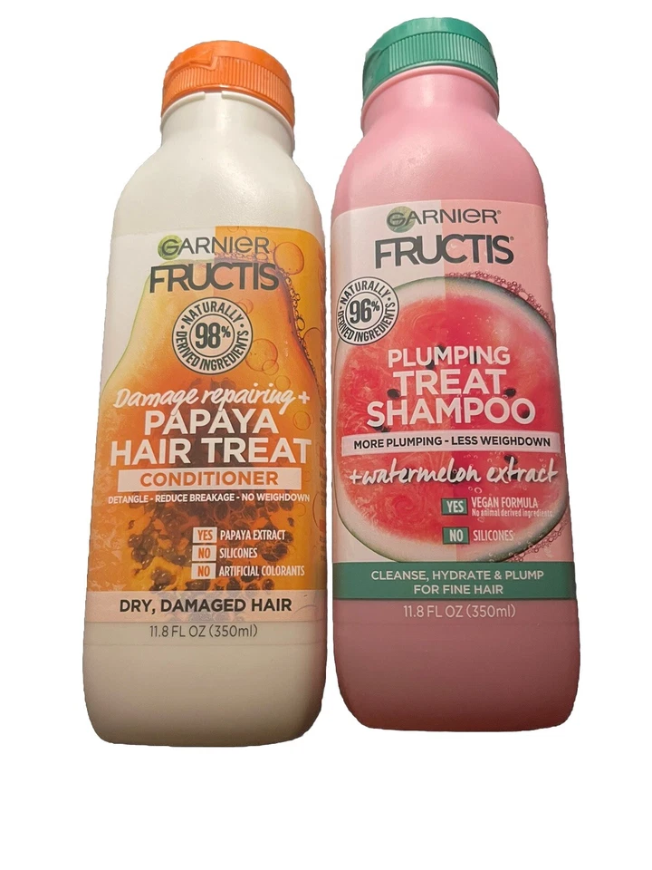 2 Pack- Garnier Fructis Plumping Watermelon Shampoo & Conditioner 11.8 oz - Image 1 of 1