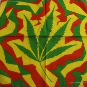 Bandana de hoja de hierba envoltura para la cabeza Rastafari Yardie Rasta Irie Reggae Dread One Love - Imagen 1 de 2