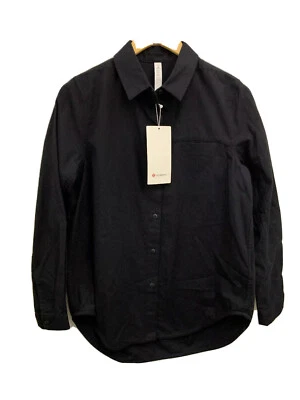 Camisa Lululemon Full Day Ahead *Franela Nueva con Etiquetas Negra Talla 2 4 6 8 10 12 100% Algodón Foto 1 de 4