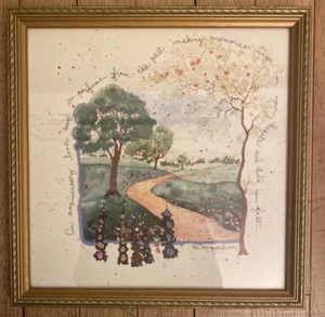 Diane D. Morgan 1993 Framed Matted Print Anniversary Love sentiment Life's path - Picture 1 of 5