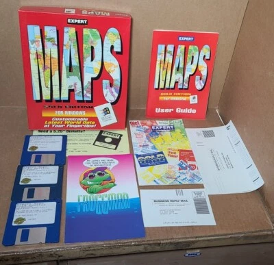 Vtg 1993 MAPS Gold Edition Expert Software For Windows Big Box 3.5" CIB      - Image 1 of 4