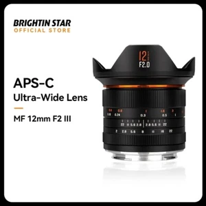 Brightin Star 12mm F2.0 III Ultra Wide-Angle Lens for Canon Nikon Sony Fuji M4/3 - Picture 1 of 8