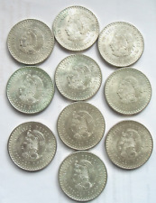 10 X Mexiko 3 x 5 Pesos 1947+7 x 5 Pesos 1948 Cuauhtemoc 900 Silber
