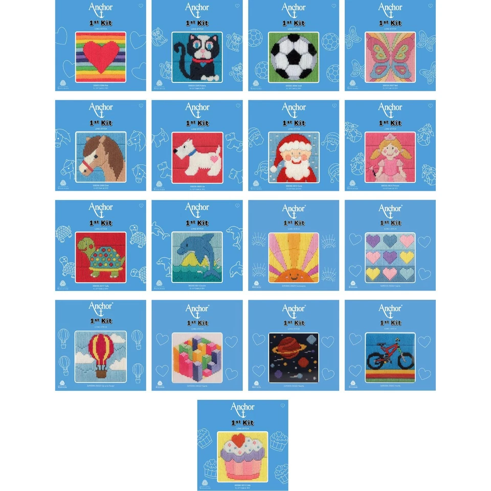 Kit de ponto longo âncora: 1º kits crianças primeiro aluno kit de meias artesanato Natal - Imagem 1 de 1