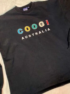 Vintage Coogi Australia Pullover Black Sweatshirt XXL COOGI Spell out - Picture 1 of 6