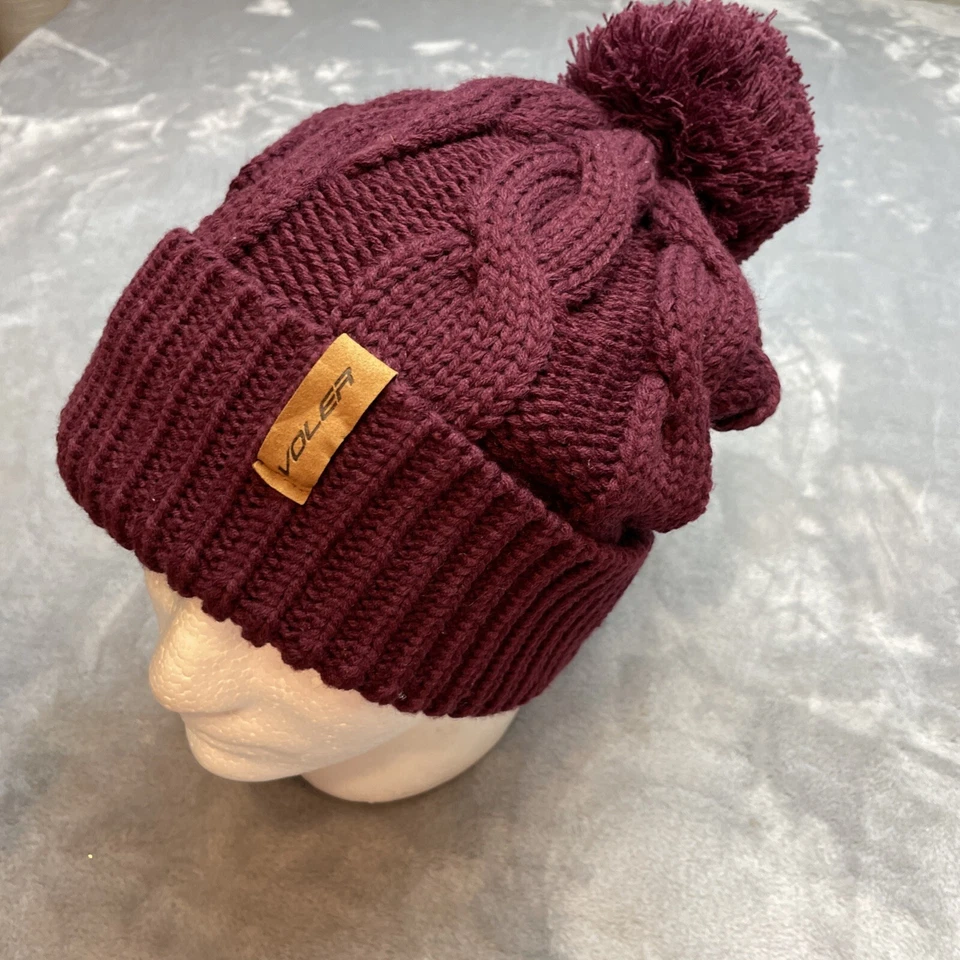 Chapéu gorro vintage Voler malha cabo Pom adulto sistema operacional Borgonha ciclismo Richardson - Imagem 1 de 4