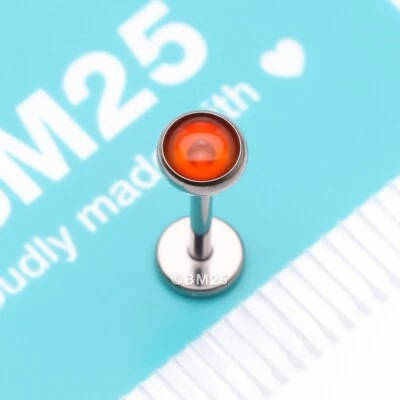 Implant Grade Titanium OneFit Threadless Bezel Stone Flat Back Labret - Image 1 of 4