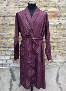 Vintage Marks & Spencer Pattern Dressing Gown Silky Smoking Jacket Size Medium - Picture 1 of 8