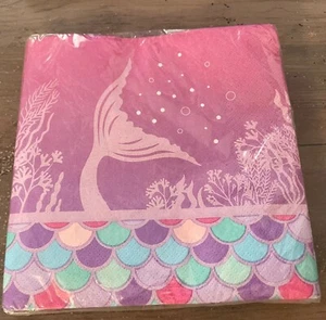 New Sealed Set of 20 Mermaid Paper Napkins Crafts, Party Use Decoupage - Picture 1 of 1