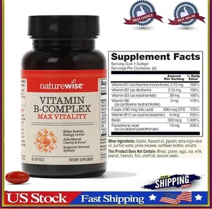 SUPER B-COMPLEX Biotin B1 B2 B3 B6 B7 Folic Acid B12 Boost Energy Antioxidant - Picture 1 of 23