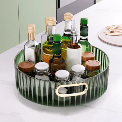 Organizer Pantry Kitchen Turntable Rotation Storage Rack Lazy Susan Tray Holder