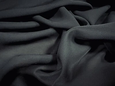 Georgette Woven Dress Fabric, Per Metre - Plain - Black - Image 1 of 3