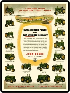 John Deere 2 Zweizylinder Traktoren, alle Modelle Blechschild: 9x12" & kostenloser Versand - Bild 1 von 1