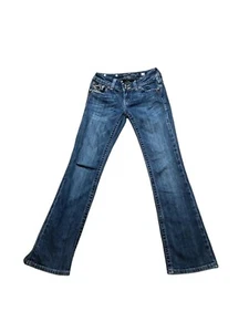 Pantalones de mezclilla Miss Me corte bota talla 26 tiro bajo lavado medio real para mujer (28x31) - Imagen 1 de 5