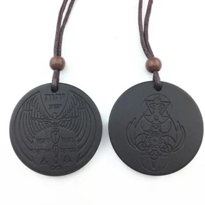 Angel Pendant Scalar Black Archangel Necklace Tourmaline EMF Protection - Picture 1 of 3