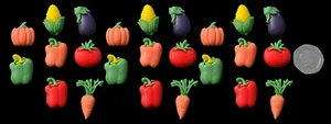 24 x Edible 3D Iced Mixed Vegetables cupcake cake toppers - Picture 1 of 1