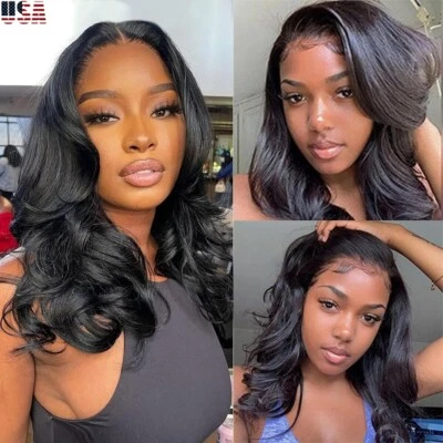 Bob Wear and Go Glueless Wigs Human Hair 13×4 Pre Cut Body Wave Lace Front Wig - Image 1 of 4
