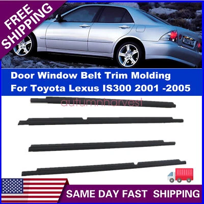 Moldura de cinturón de ventana de puerta para Toyota Lexus IS300 2001-2005 delantera y trasera 4 piezas Foto 1 de 4