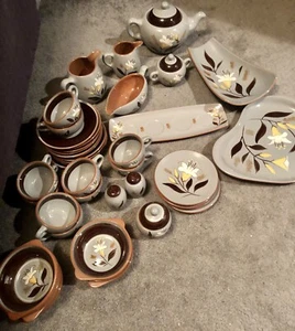 Large LOT of Stangl Ware MCM Pottery Golden Harvest Large Brown ( 40 pieces ) - Picture 1 of 11