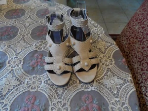 Balenciaga Beige Calf Leather "MotorCross" Sandals Size 37 - US 7 - Picture 1 of 19