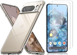 Coque Silicone Transparente + 2 Verres Trempes Pour Google Pixel 8 Pro Little Bo - Photo 1 sur 4