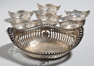 Antique WEBSTER Matching Set 7 Sterling Silver Nut Dishes Small Bowls - Picture 1 of 10