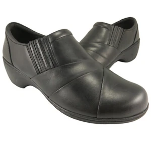 Clarks Genette Halbschuhe Damengröße 8,5 M schwarz Leder seitlicher Reißverschluss Booties Shooties - Bild 1 von 7