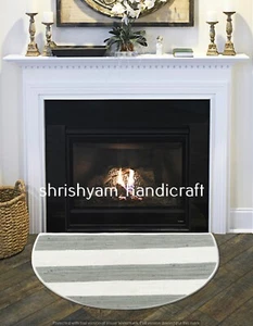 Teppich Halbrund 100% Baumwolle Handgeflochten Stil Wende Modern Rustikal Look Teppiche - Bild 1 von 12