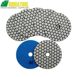 SHDIATOOL 7pcs/set Dia 4"/100mm Dry Diamond Flexible Polishing Pads Sanding Disc - Picture 1 of 11
