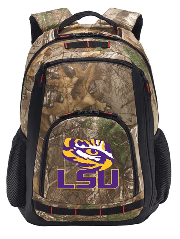 LSU Camo Backpack OFFICIAL REALTREE CAMO LSU Tigers Computer Laptop Bag Cover