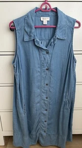 Women’s Style Inc. Denim/ Tencel Sleeveless Casual Dress Blue - 1X -Macy’s - Picture 1 of 11