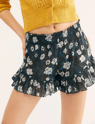 Free People FP One Namaste Floral Sleep Shorts Printed Ruffle Smocked X Small XS - Image 1 of 3